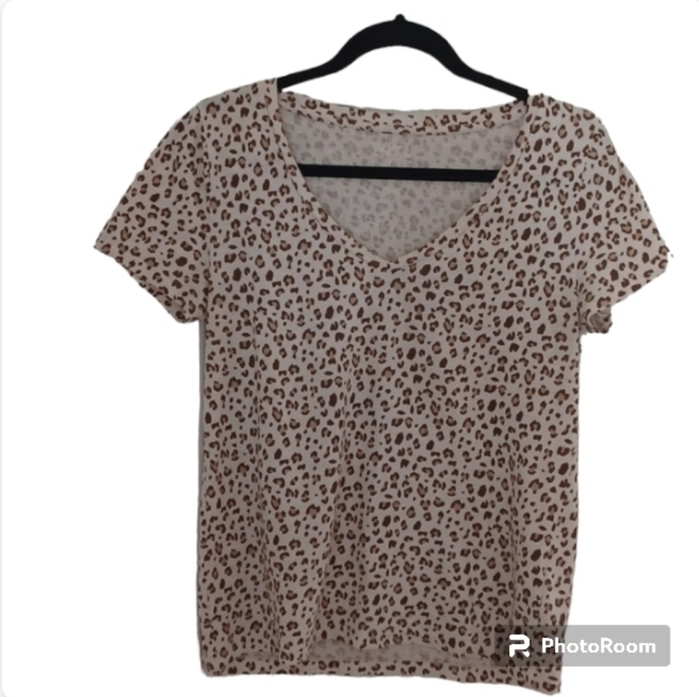 J.Crew top S leopard vintage 100% cotton shirt Work Office classic animal Tshirt